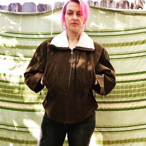 Vintage Leather Bomber Jacket